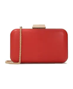 Мягкая кожаная сумка коробочка Kazar, красный