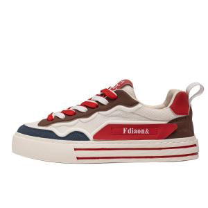 Bull Thunder Дышащие и износостойкие мужские лоу-топ скейтборд кроссовки красные синие, цвет Red Blue