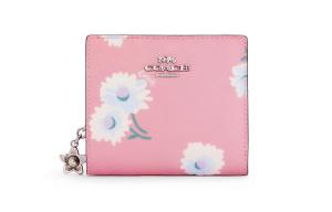 COACH Кожаный клатч для карт женский розовый