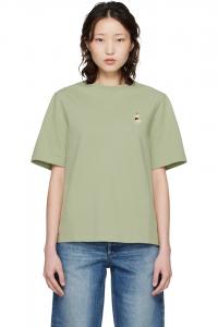 Maison Kitsuné Зеленая футболка с изображением лисы для комфорта