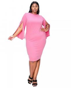 Платье Clementine размера плюс с разрезом на рукавах L I V D, розовый