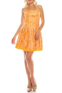 Вышитое кружево на атласном платье цвета бархатцев Adrianna Papell, цвет marigold