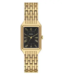 Женские часы Raquel с тремя стрелками и датой в золотистом корпусе из нержавеющей стали, 23 мм Fossil