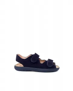 Открытые детские сандалии из замшевой кожи Pisamonas, темно-синий