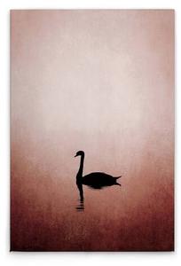 Картина на холсте A.S. Création Swan Lake цвет rosaschwarz