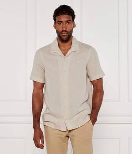 Льняная рубашка Regular fit Calvin Klein, желтый