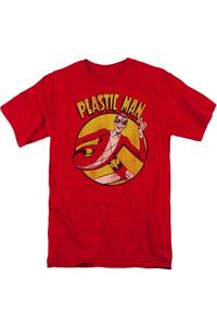 Футболка с коротким рукавом для взрослых с изображением DC Comics Plastic Man Gildan, красный