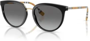 Солнцезащитные очки BURBERRY Willow BE4316 с градиентным покрытием, круглые, для женщин + комплект с аксессуарами, Black / Grey Gradient