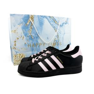 Adidas Originals Низкие кроссовки для скейтбординга SUPERSTAR унисекс, черные, розовые