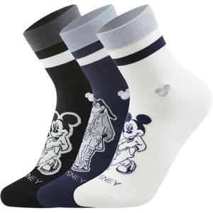 Disney носки Mid Calf унисекс набор из 3 пар LINING, черный/белый/темно-синий