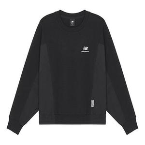Свитер logo printing splicing sports round neck pullover black hoodie New Balance, черный
