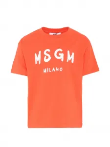 Футболка с короткими рукавами и логотипом MSGM Kids, оранжевый