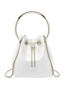 Сумка-ведерко Bon Bon с ручкой-цепочкой Jimmy Choo, белый