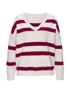Полосатый свитер песочно-бордового цвета LASCANA