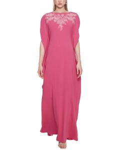 Легкое платье-кафтан из крепа Marchesa Notte, розовый