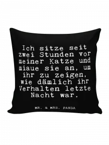 Подушка Mr & Mrs Panda 40x40 Ich sitze seit zwei, черный