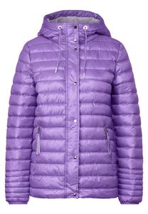 Куртка Street One стеганая с капюшоном, фиолетовый