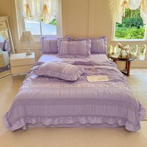 UJNHGQ Комплект постельного белья из микрофибры с рюшами Color 2