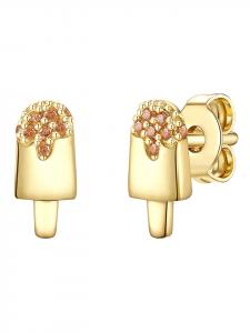 Позолоченные серьги-гвоздики с драгоценными камнями Glanzstücke München