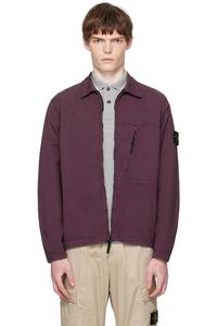 1200003 куртка из сатина с добавлением хлопка супима и эластана Stone Island, цвет amaranth