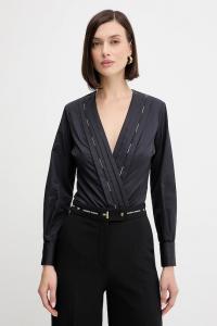 Хлопковый боди Elisabetta Franchi, темно-синий