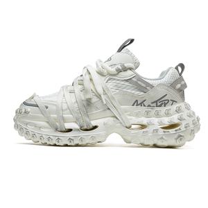 REPUSEN Амортизирующие износостойкие утолщенные низкие кроссовки для мужчин с эффектом увеличения роста бело-серые, цвет White Gray