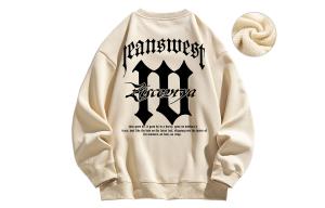 Jeanswest Толстовка унисекс Jean West, Белая флисовая подкладка