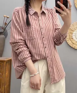 Полосатая хлопковая рубашка Aimoha - Select -, цвет Pink