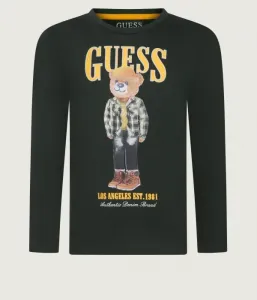 Лонгслив regular fit Guess, бутылочно-зеленый