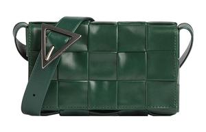 Кожаная наплечная сумка CASSETTE через плечо, радужное зеленое дерево Bottega Veneta