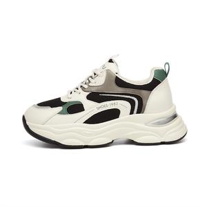 Кроссовки женские толстые низкие Kekafu, бежевый/черный