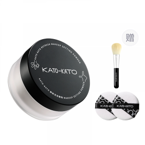 Рассыпчатая фиксирующая пудра KATO для контроля жирности кожи и коррекции тона лица Kato-Kato, (newly upgraded packaging) 01 nude 20g with loose power brush+powder puff 2 pcs