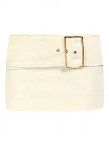 Мини юбка с пряжкой Rowen Rose, нейтральный