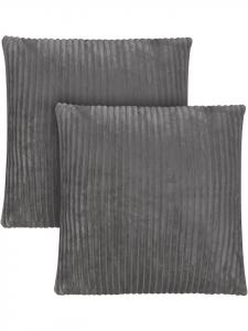Aspero 2 полосатые фланелевые наволочки 45 x 45 см, цвет Зарате, темно-серый
