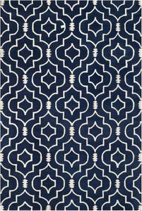 Ковер ручной работы SAFAVIEH, 244 x 305 см,  Chatham Collection Dark Blue/Ivory CHT736C геометрический премиум шерстяной