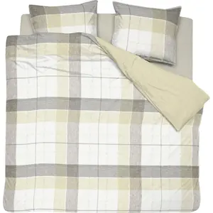 Двустороннее постельное белье damai «Колос», в крупную клетку, цвет offwhite
