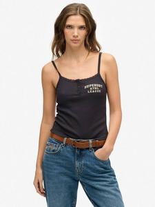 Топ с принтом Athletic Essentials на пуговицах Superdry, Charcoal