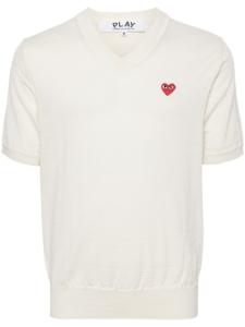 Шерстяной джемпер с нашивкой Comme Des Garçons Play, белый