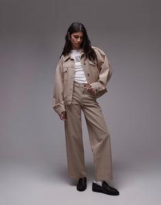 Свободные джинсы Topshop Cinch с низкой посадкой в ​​коричневую полоску