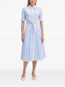 Полосатое миди-платье с поясом Fracomina, синий