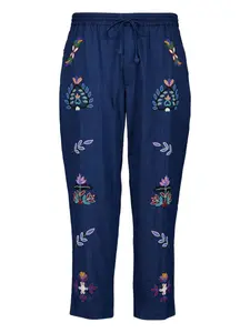 Брюки Neon с цветочным принтом Baziszt, синий