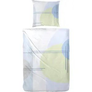 Постельное белье Primera «Баухауз» с графическим принтом, синий/зеленый