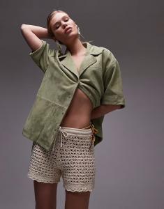 Трикотажные шорты Topshop в цвете «камень»