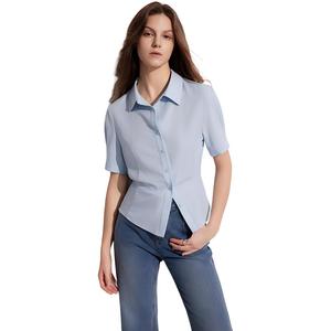ELLE Рубашка Women's Blue Lapel Moderate