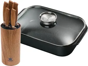 Жаровня King с набором ножей в стойке