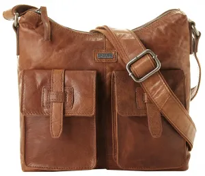 Сумка через плечо Spikes & Sparrow, натуральная кожа, цвет Cognac