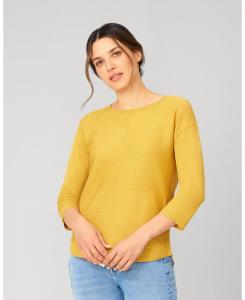 Туника средней плотности с блочной ребристой отделкой Cable & Gauge, Harvest gold