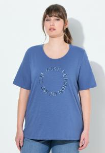 Футболка Ulla Popken Print T-shirt, Pale Sailing Blue/Blue