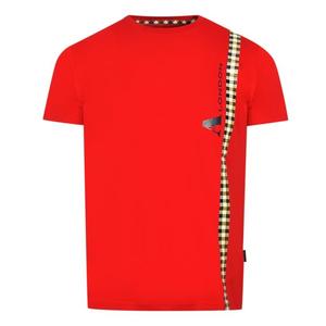 Футболка с логотипом в вертикальную клетку Aquascutum, красный