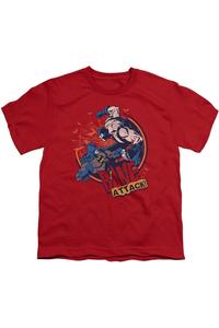 Футболка с коротким рукавом для детей "Атака Бэйна" Batman Gildan, красный